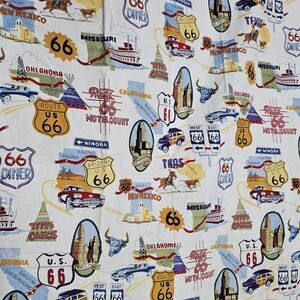 Historic Route 66 Mother Road Shower Curtain Retro Americana Road Trip Decor 72"
